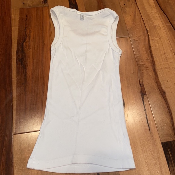 NWOT- VINTAGE SO NIKKI WHITE RIBBED TANK TOP- GIRLS LARGE (14) - Picture 4 of 5